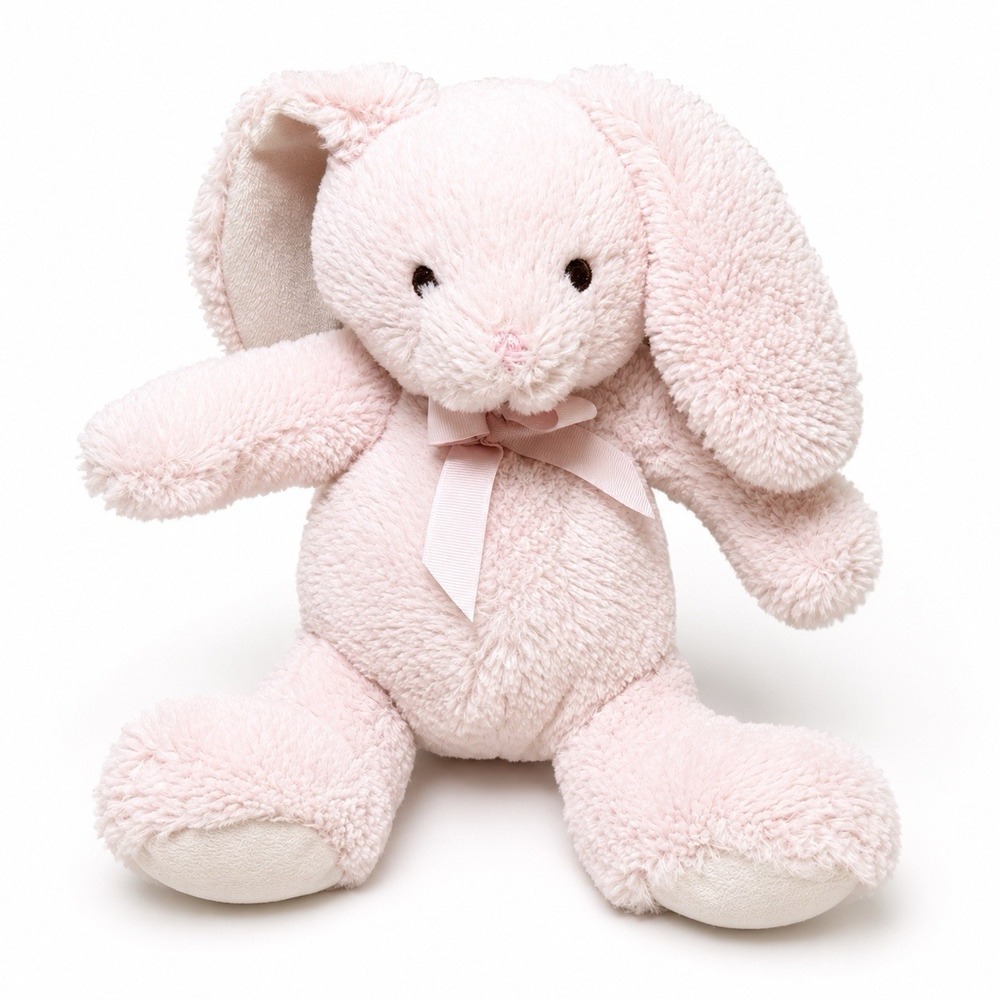 Blankets & Beyond Plush Pink Bunny 14" Soft Stuffed Animal Lovey Ribbon Bow